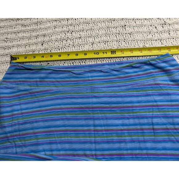 Fresh Produce Pull On Skirt Striped Cotton Knee Length Womens Sz XL USA Blue - Picture 4 of 7